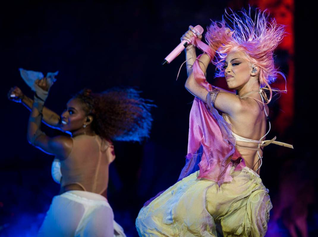 Doja Cat performs during Day N Vegas at the Las Vegas Festival Grounds on Saturday, Nov. 13, 20 ...
