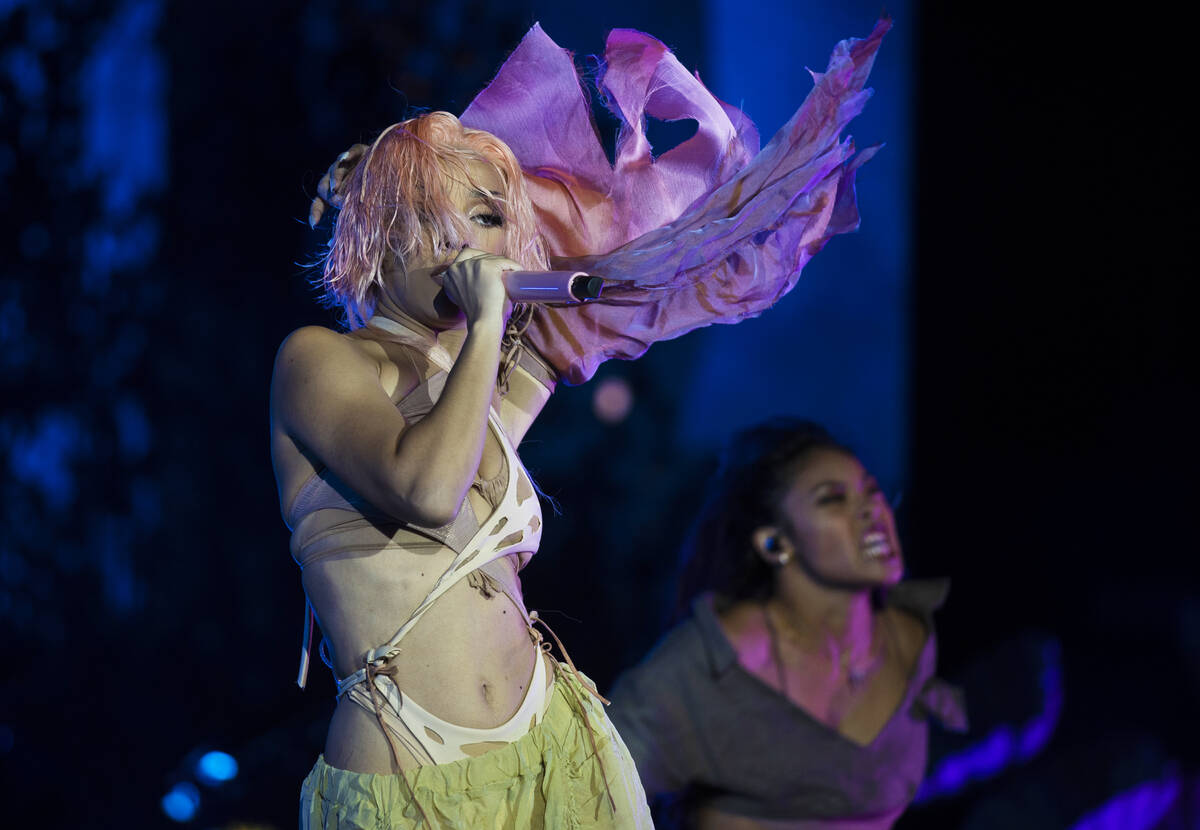 Doja Cat performs during Day N Vegas at the Las Vegas Festival Grounds on Saturday, Nov. 13, 20 ...