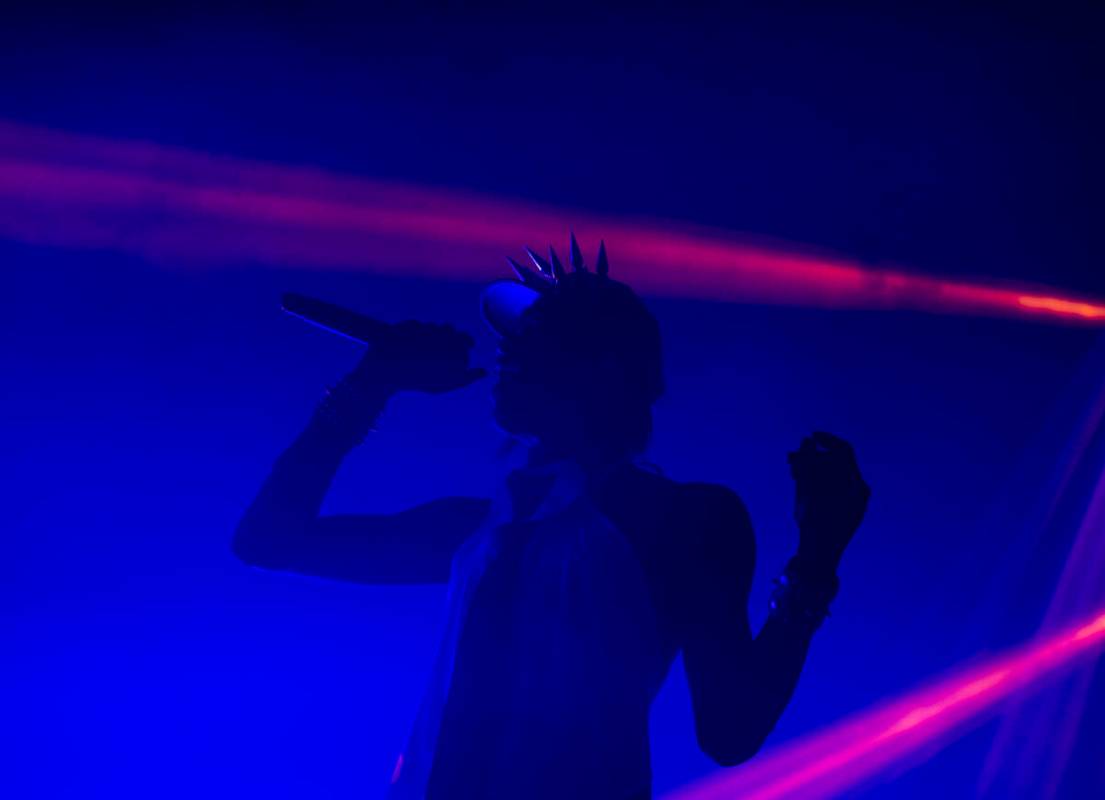 Yves Tumor performs during Day N Vegas at the Las Vegas Festival Grounds on Saturday, Nov. 13, ...