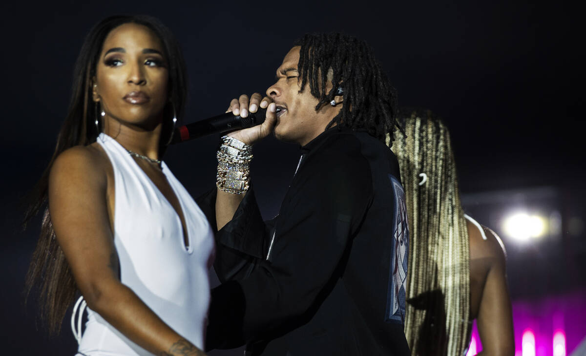 Lil Baby performs during Day N Vegas at the Las Vegas Festival Grounds on Saturday, Nov. 13, 20 ...