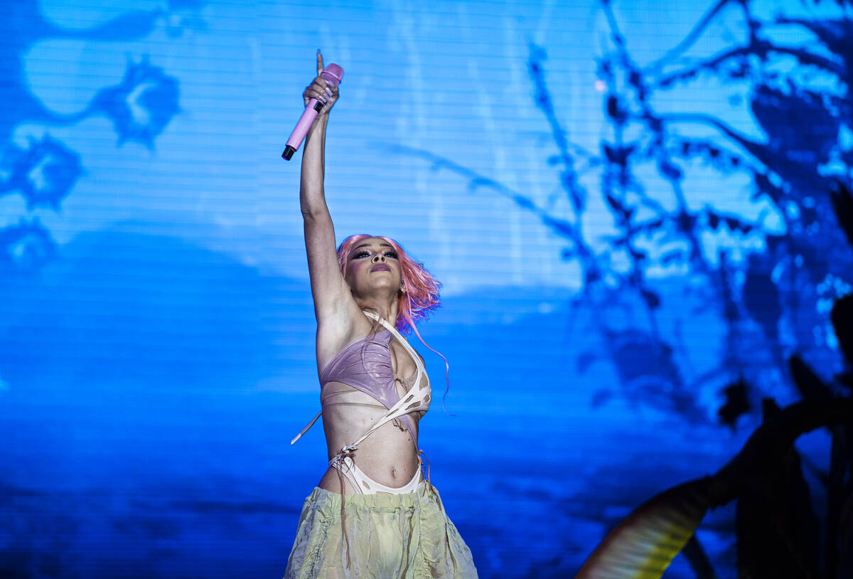 Doja Cat performs during Day N Vegas at the Las Vegas Festival Grounds on Saturday, Nov. 13, 20 ...