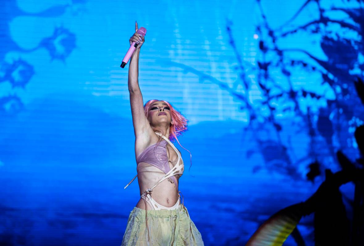 Doja Cat performs during Day N Vegas at the Las Vegas Festival Grounds on Saturday, Nov. 13, 20 ...