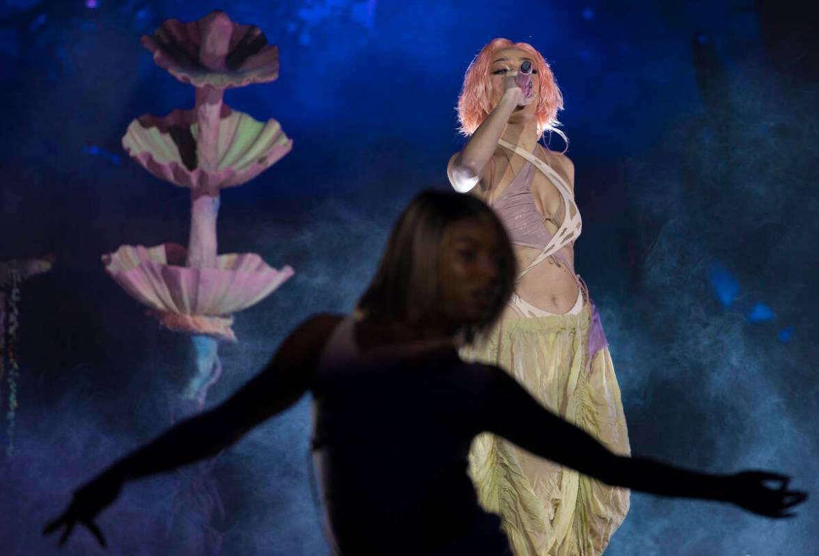 Doja Cat performs during Day N Vegas at the Las Vegas Festival Grounds on Saturday, Nov. 13, 20 ...