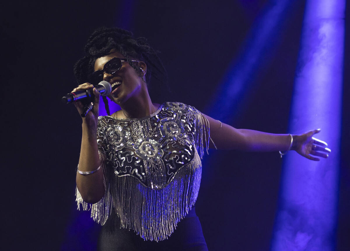 Mereba performs during Day N Vegas at the Las Vegas Festival Grounds on Saturday, Nov. 13, 2021 ...