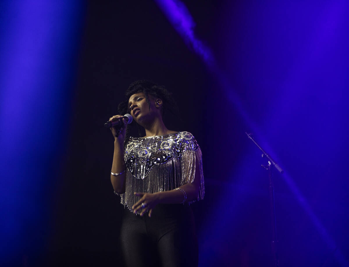 Mereba performs during Day N Vegas at the Las Vegas Festival Grounds on Saturday, Nov. 13, 2021 ...