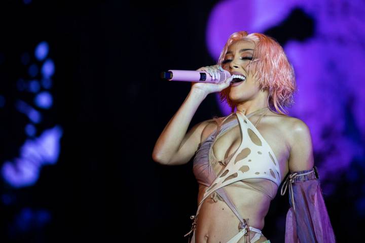 Doja Cat performs during Day N Vegas at the Las Vegas Festival Grounds on Saturday, Nov. 13, 20 ...