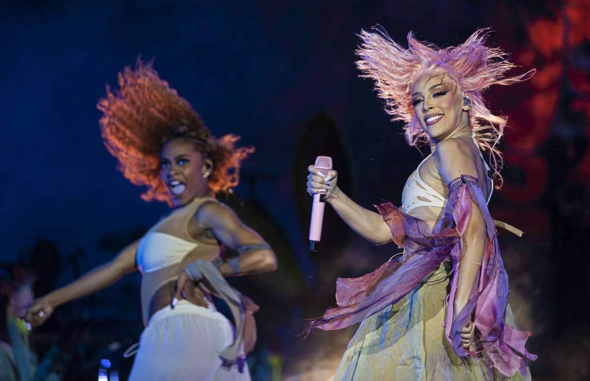 Doja Cat performs during Day N Vegas at the Las Vegas Festival Grounds on Saturday, Nov. 13, 20 ...
