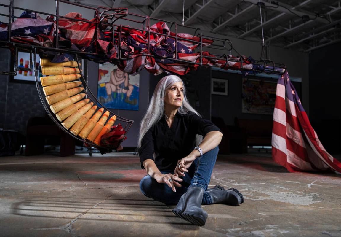 Artist/curator Nancy Good at Core Contemporary Gallery on Monday, Nov. 15, 2021, in Las Vegas. ...