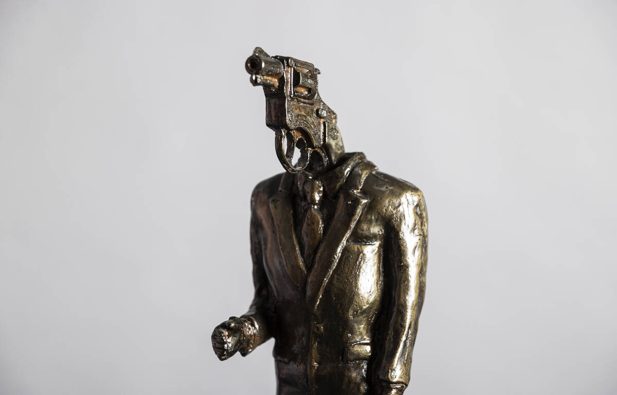 Anthony Gunter’s “Gun Lobby” at Core Contemporary Gallery on Monday, Nov. ...