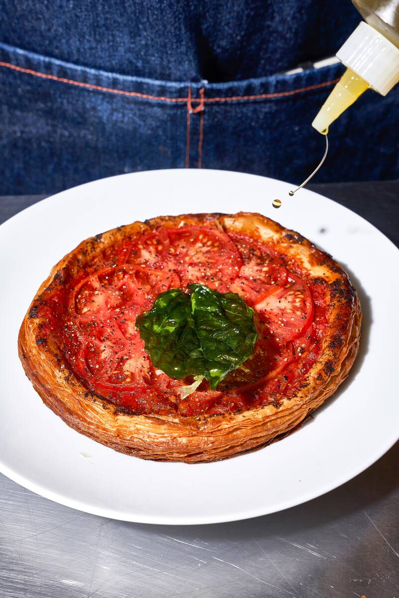 Boom Bang's roasted and preserved tomato tart. (Boom Bang)