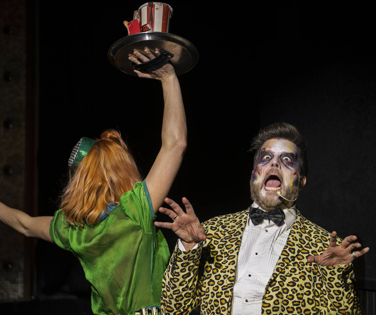 Enoch Augustus Scott, right, performs in “Zombie Burlesque" at V Theater on Monday, ...