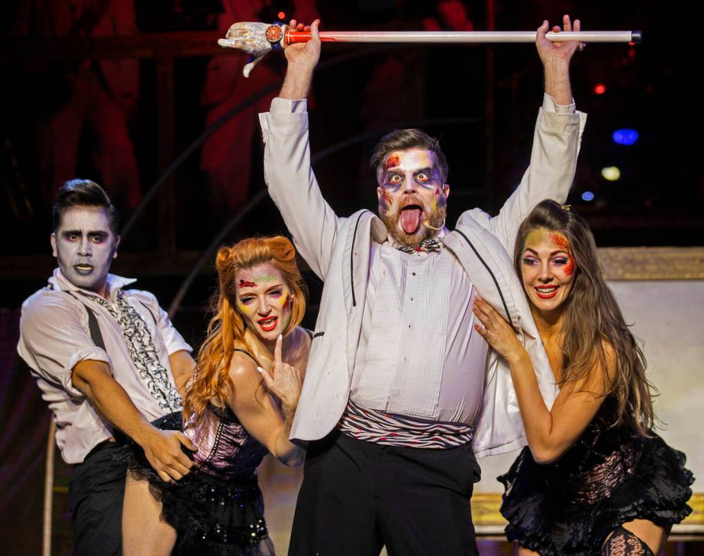 Enoch Augustus Scott, middle, performs in “Zombie Burlesque" at V Theater on Tuesda ...