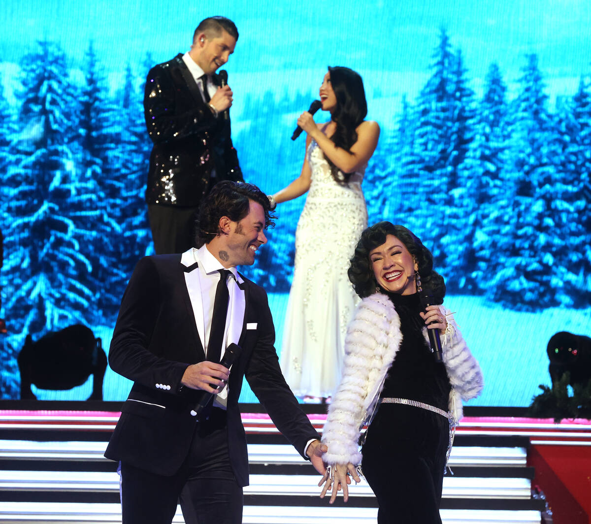 The full cast, including Ace Young and Diana DeGarmo, front, and Ben Stone and Jasmine Trias re ...