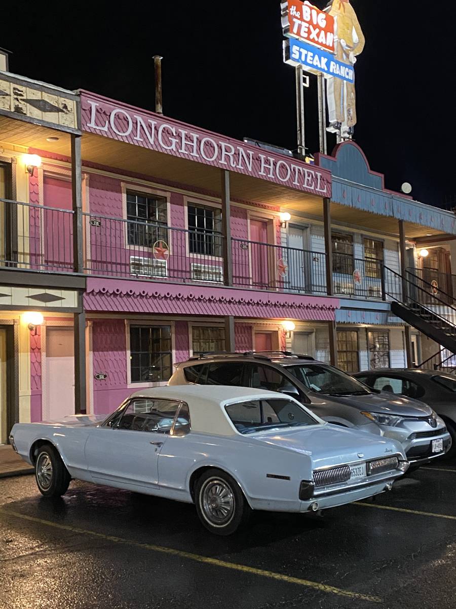 R-J columnist John Katsilometes' 1967 Mercury Cougar is shown at Big Texan Steak Ranch in Amari ...
