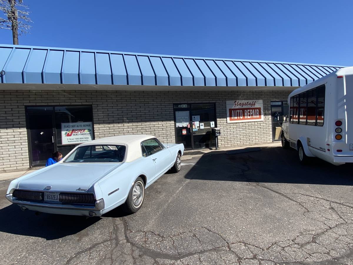 The 1967 Mercury Cougar owned by Review-Journal columnist John Katsilometes is shown while park ...