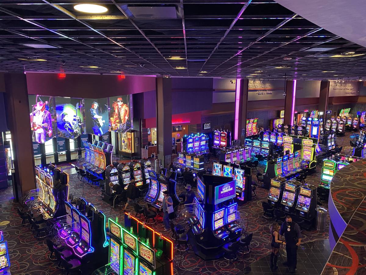 The casino floor at Hard Rock Hotel Tulsa on historic Route 66 is shown on May 3, 2021. (John K ...