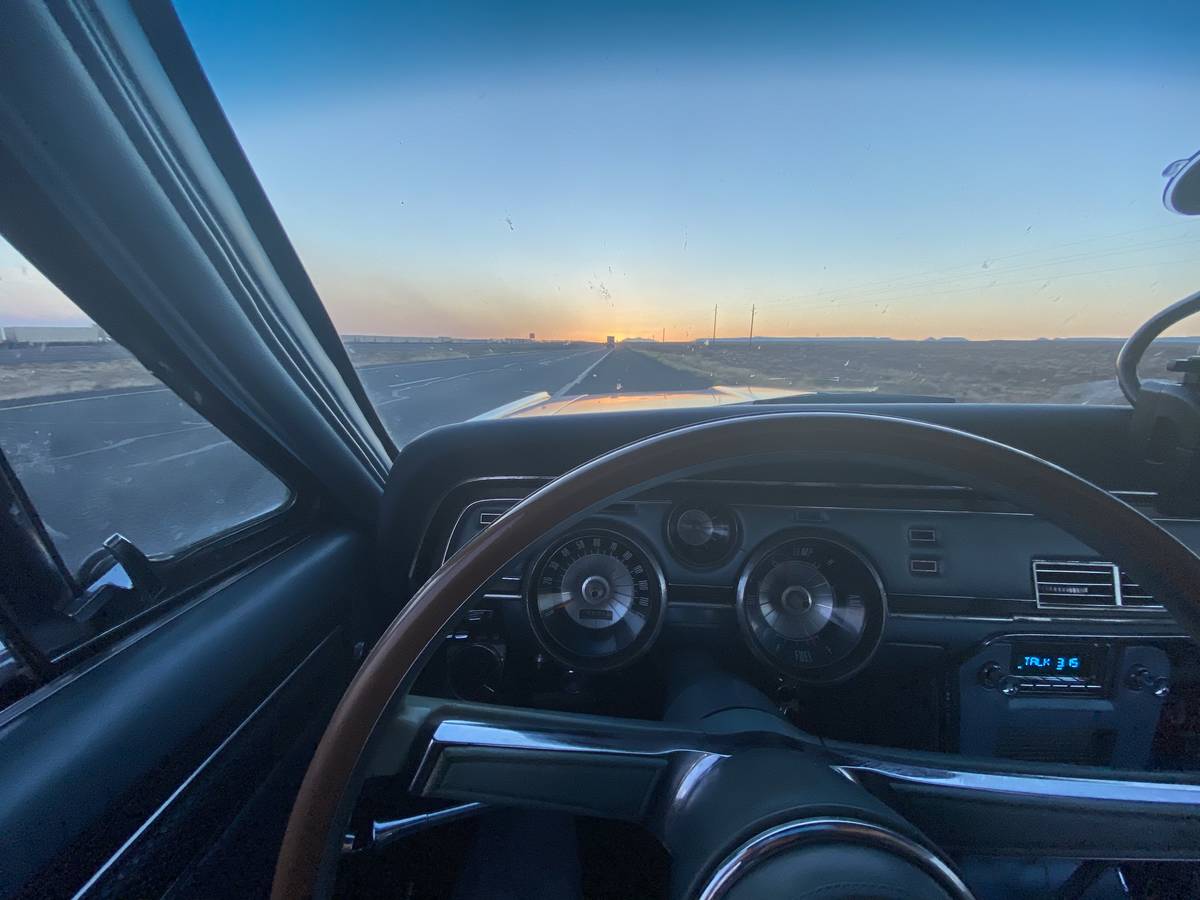 R-J columnist John Katsilometes turns the odometer in his 1967 Mercury Cougar to 173,000 miles ...