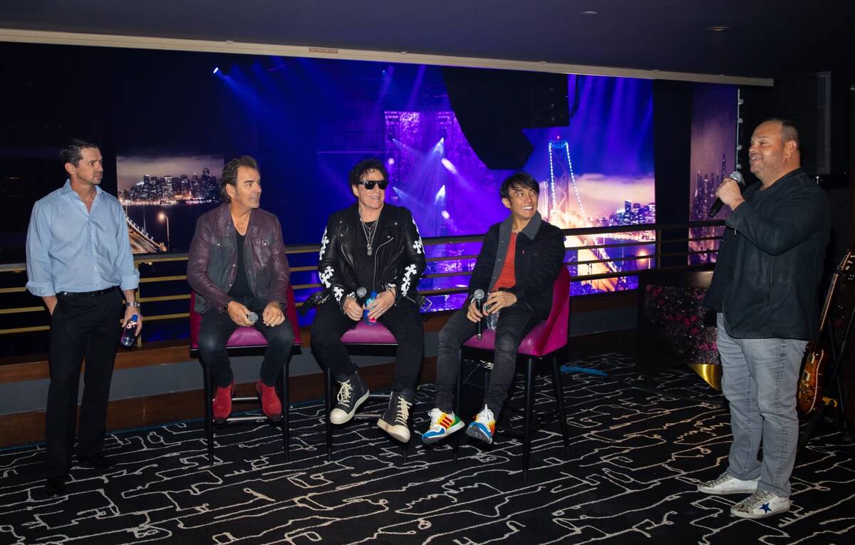 Gary Scott, chief operating officer of JC Hospitality; members of the superstar rock band Journ ...