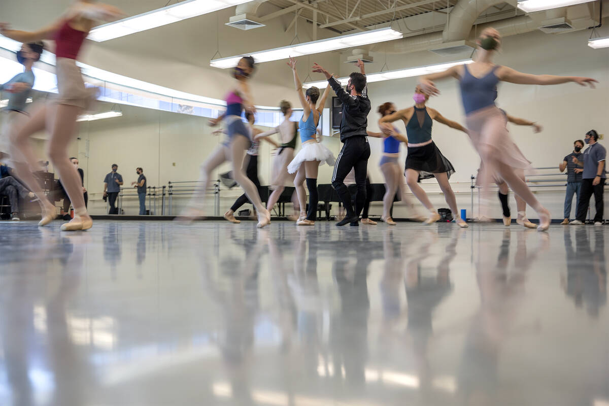 Dancers rehearse for the upcoming presentation of "The Nutcracker" at Nevada Ballet Theatre stu ...