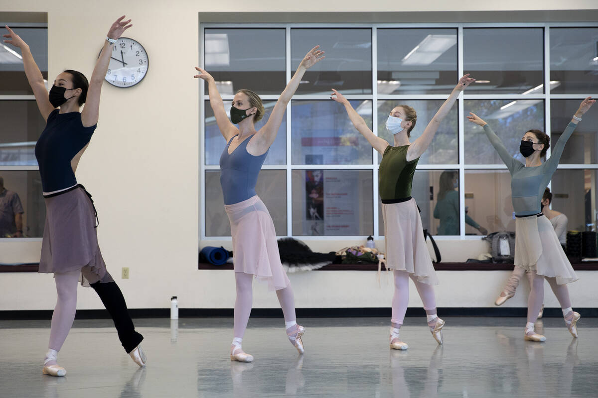 Dancers rehearse for the upcoming presentation of "The Nutcracker" at Nevada Ballet Theatre stu ...