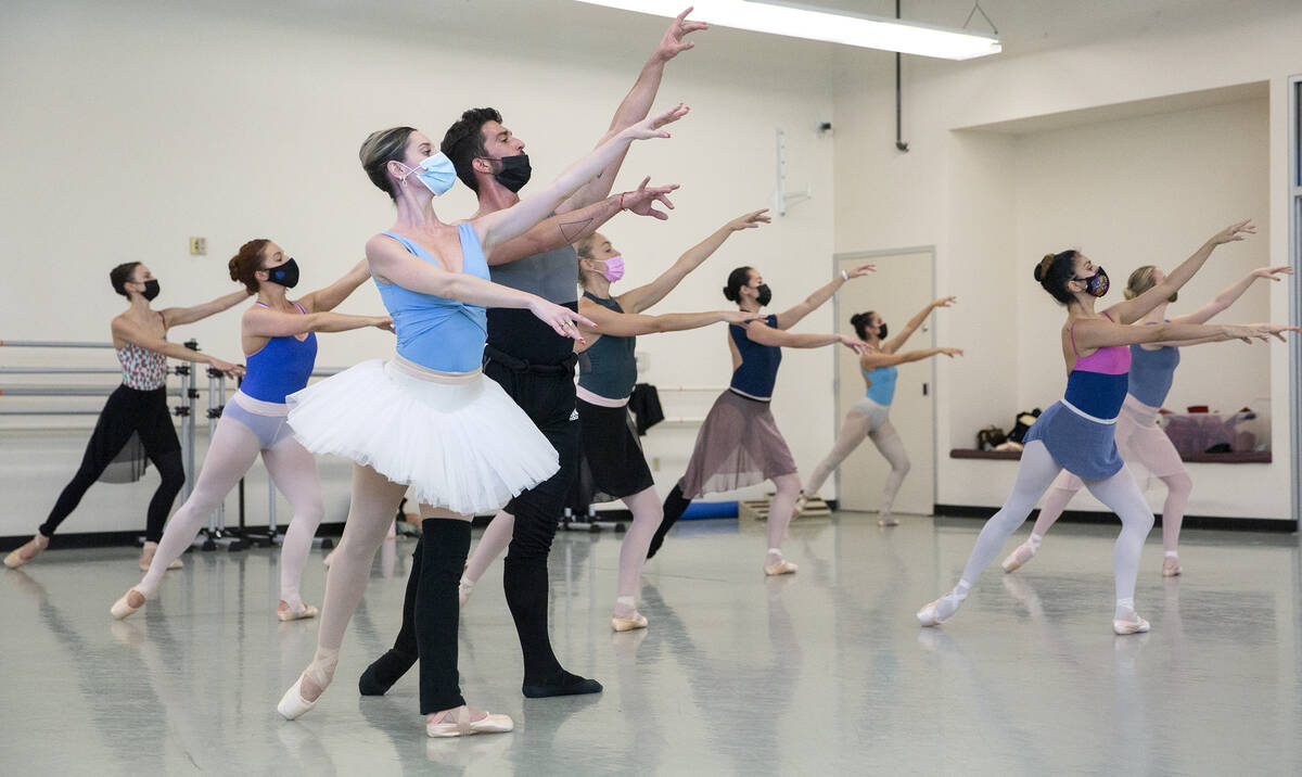 Mirella Costa Neto, the Winter Fairy, and Daniel Barba, the Snow Prince, rehearse for the upcom ...