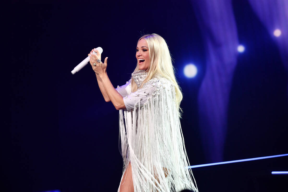 Carrie Underwood in her premiere at the Theater at Resorts World on Wednesday, Dec. 1, 2021. (D ...