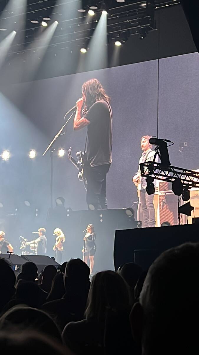 Dave Grohl of Foo Fighters is shown at Dolby Live on Saturday, Dec. 4, 2021. (John Katsilometes ...