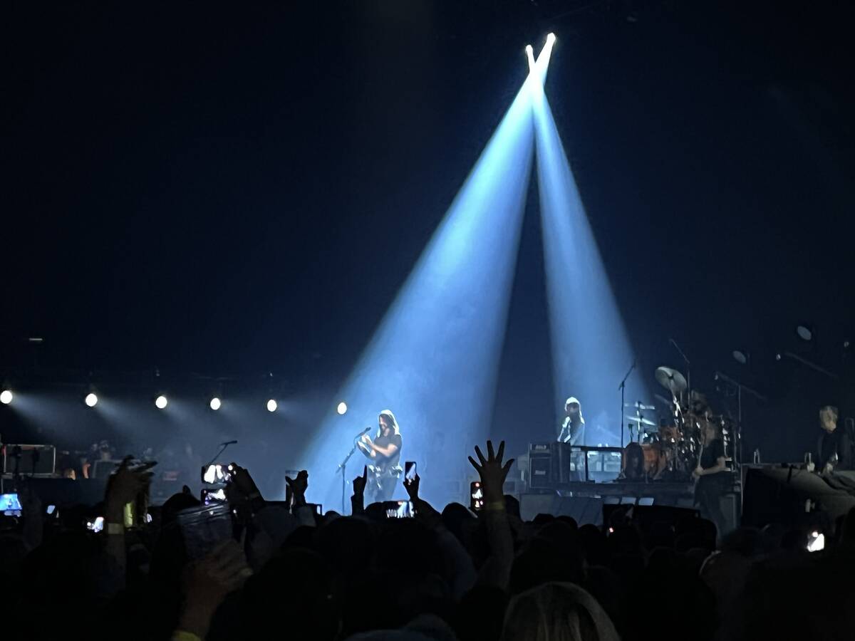 Dave Grohl of Foo Fighters is shown at Dolby Live on Saturday, Dec. 4, 2021. (John Katsilometes ...
