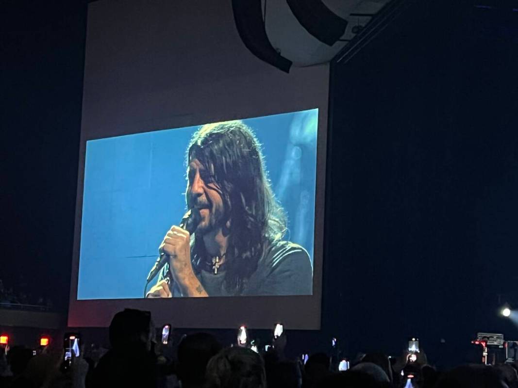 Dave Grohl of Foo Fighters is shown at Dolby Live on Saturday, Dec. 4, 2021. (John Katsilometes ...