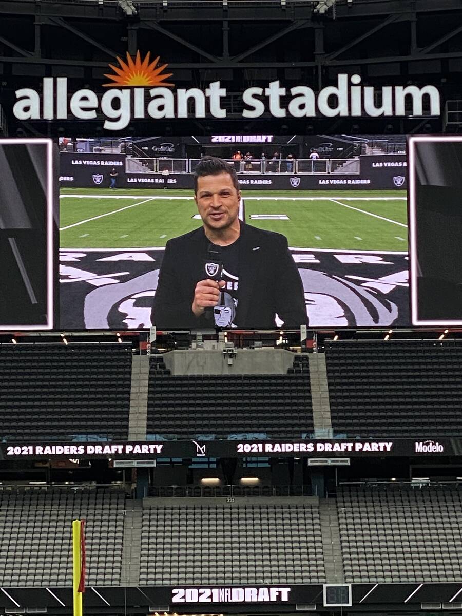 Mark Shunock is shown at Allegiant Stadium on Thursday, April 29, 2021. (John Katsilometes/Las ...