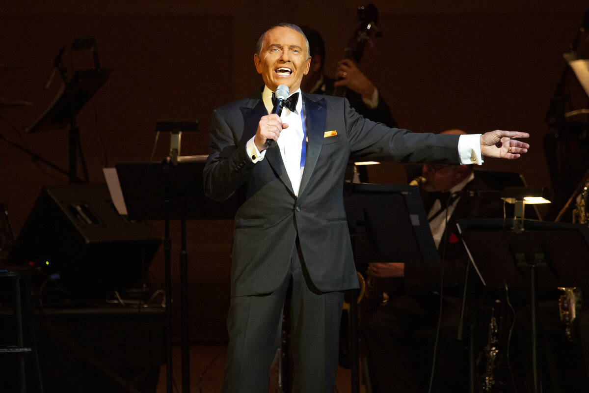 Bob Anderson performs onstage as Frank Sinatra for 'One More For The Road' at Carnegie Hall on ...