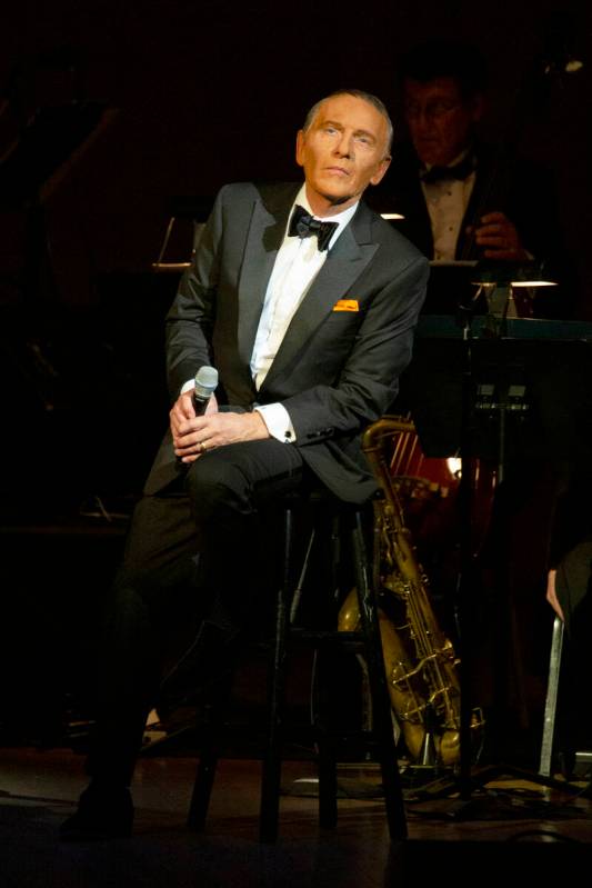 Bob Anderson performs onstage as Frank Sinatra for 'One More For The Road' at Carnegie Hall on ...