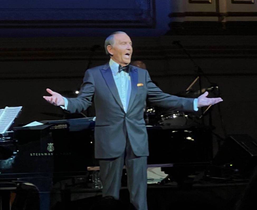 Bob Anderson performs onstage as Frank Sinatra for 'One More For The Road' at Carnegie Hall on ...