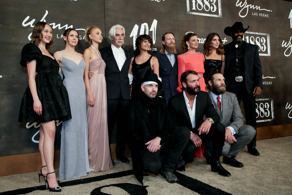 LAS VEGAS, NEVADA - DECEMBER 11:(L-R) Emma Malouff, Anna Fiamora, Isabel May, Sam Elliott, Bill ...