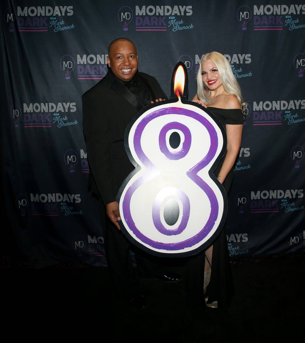 LAS VEGAS, NEVADA - DECEMBER 13: Singers Jassen Allen (L) and Paige Strafella attend the eighth ...