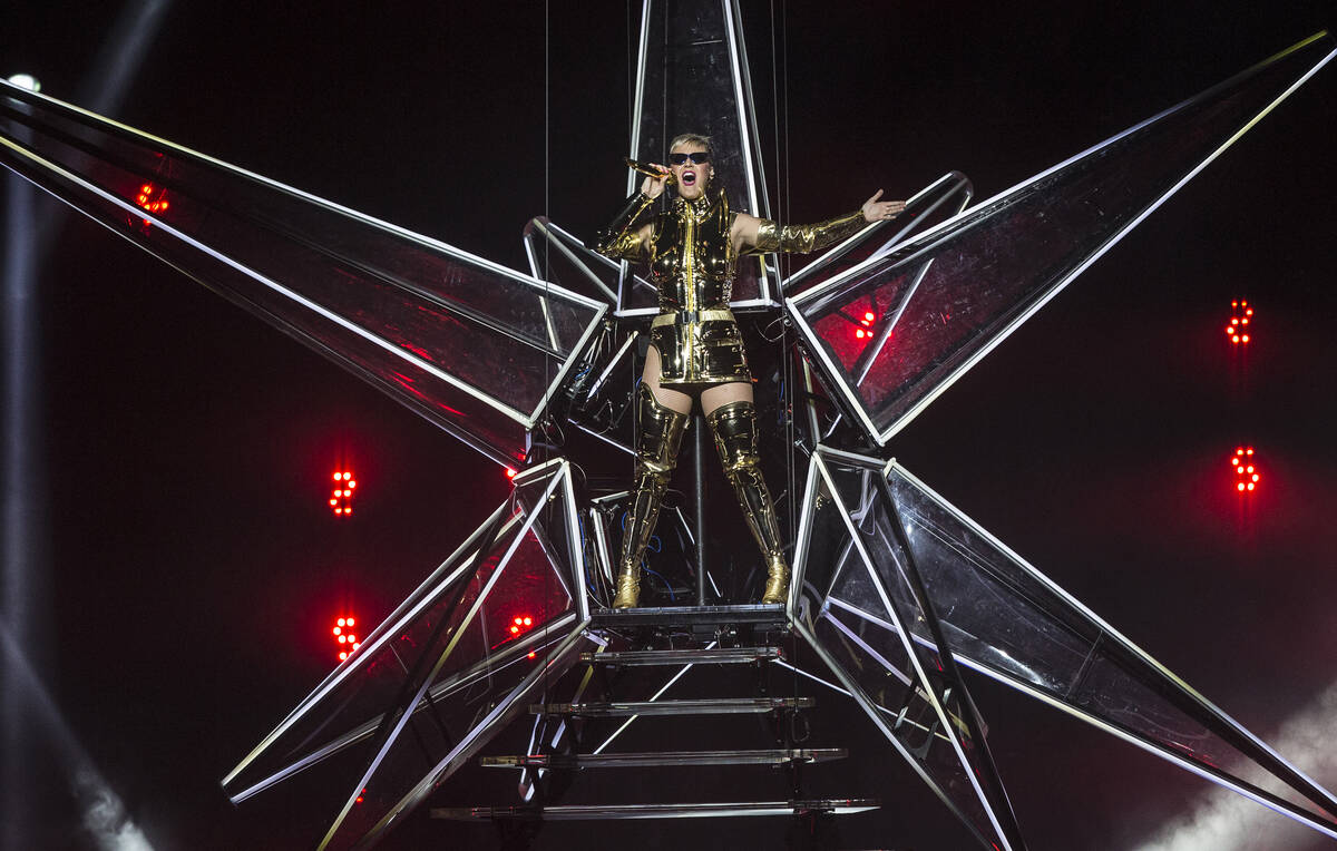 Katy Perry performs during her Witness Tour on Saturday, January 20, 2018, at T-Mobile Arena, i ...
