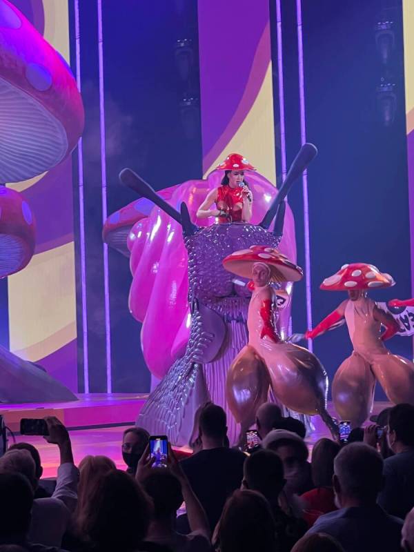 Katy Perry is shown at the opening of "Play" at the Theatre at Resorts World Las Vegas on Wedne ...