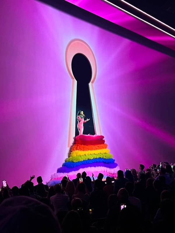 Katy Perry is shown at the opening of "Play" at the Theatre at Resorts World Las Vegas on Wedne ...