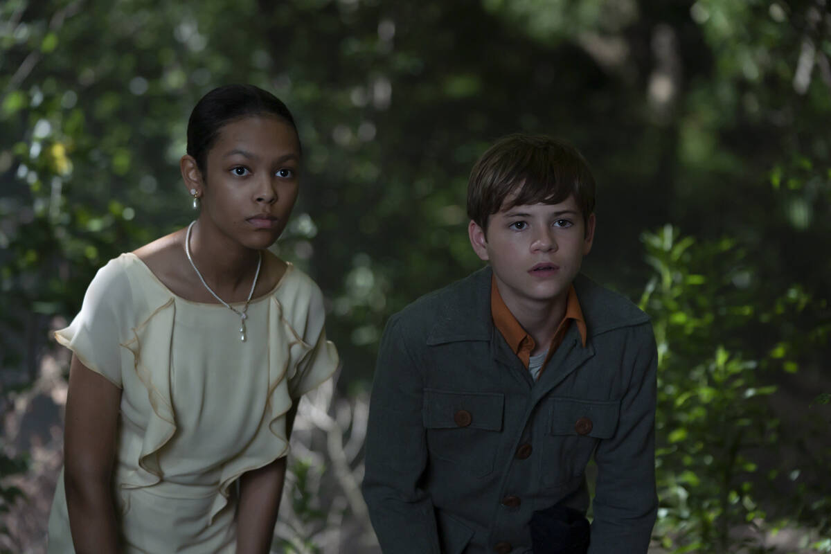 Preton Oliver, right, seen with Kyliegh Curran in Disney's "Secrets of Sulphyr Springs." (Disne ...