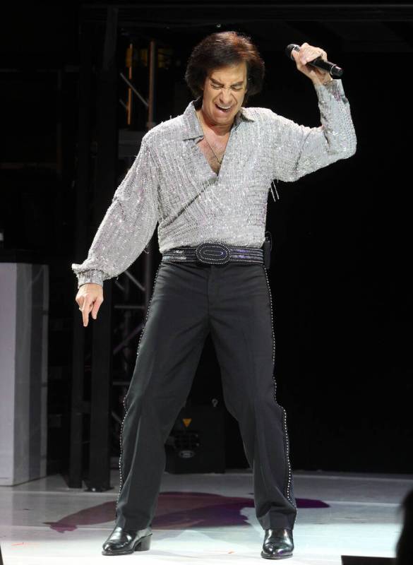 Rob Garrett performs during his Neil Diamond tribute show in the Shimmer Cabaret at Westgate La ...