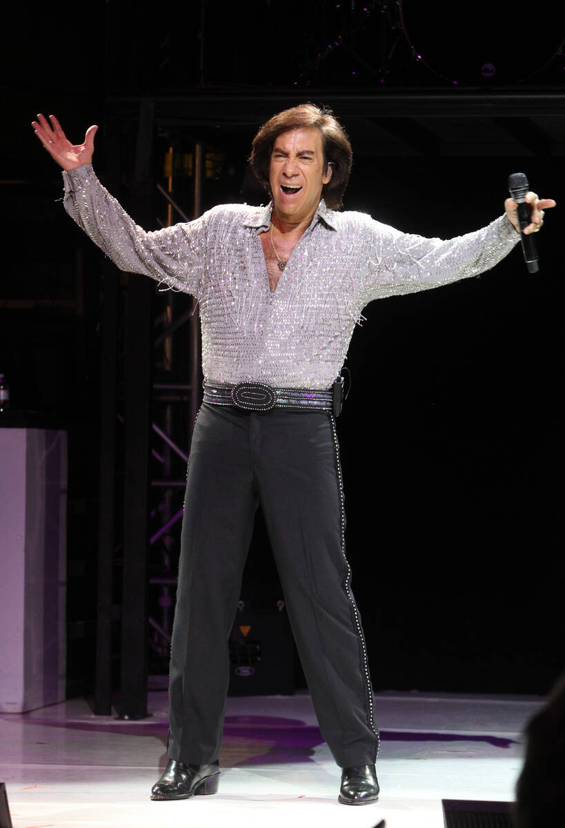 Rob Garrett performs during his Neil Diamond tribute show in the Shimmer Cabaret at Westgate La ...