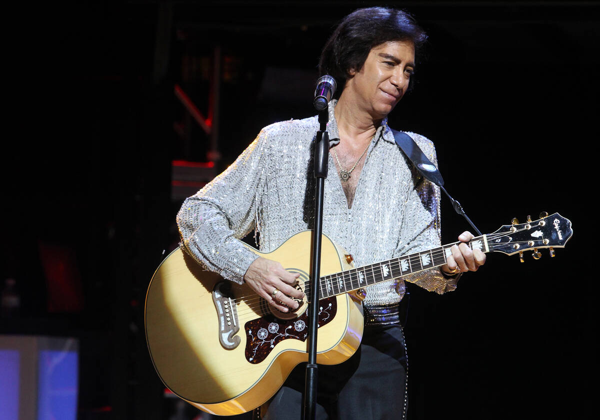 Rob Garrett performs during his Neil Diamond tribute show in the Shimmer Cabaret at Westgate La ...