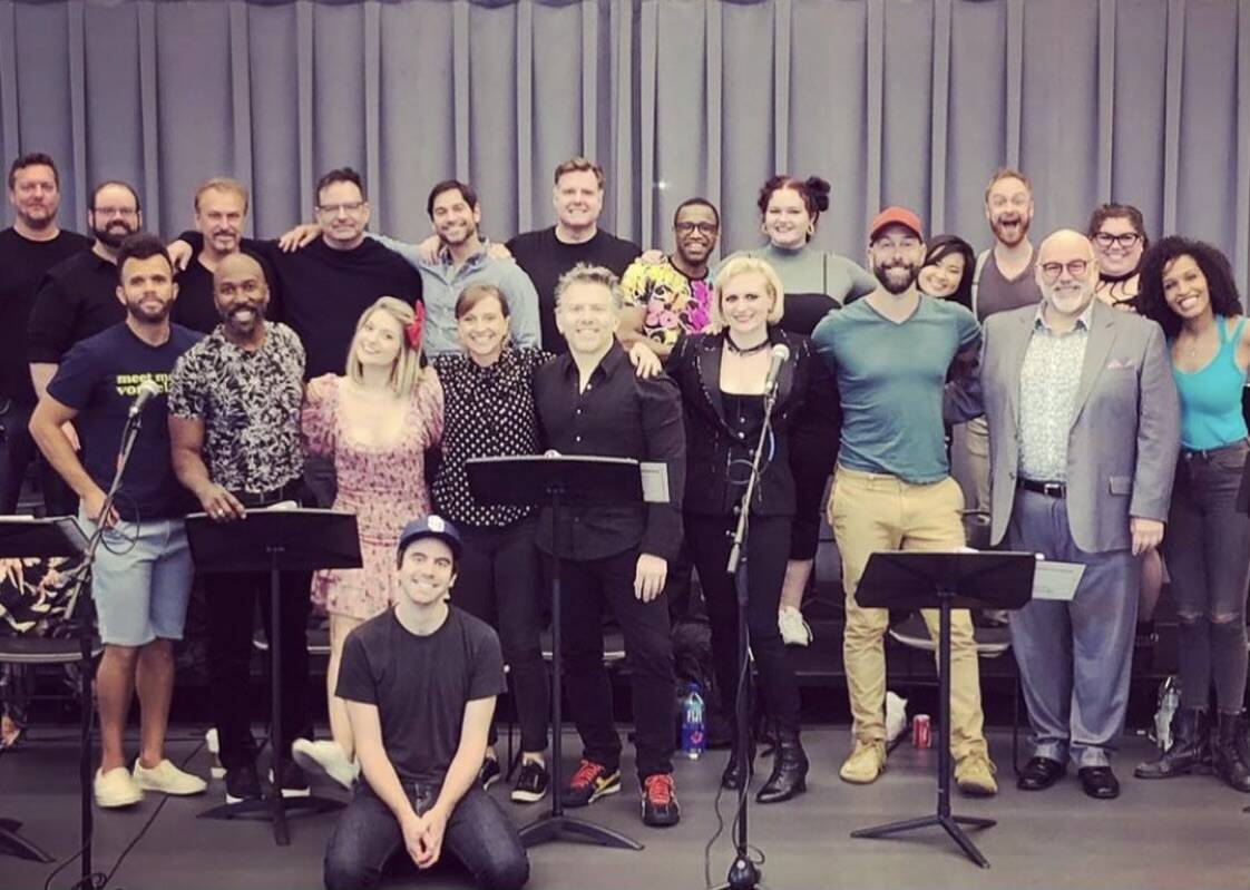 Michael Brennan, top row, fourth from left, is shown with the cast of "Clowntown" at Open Jar S ...