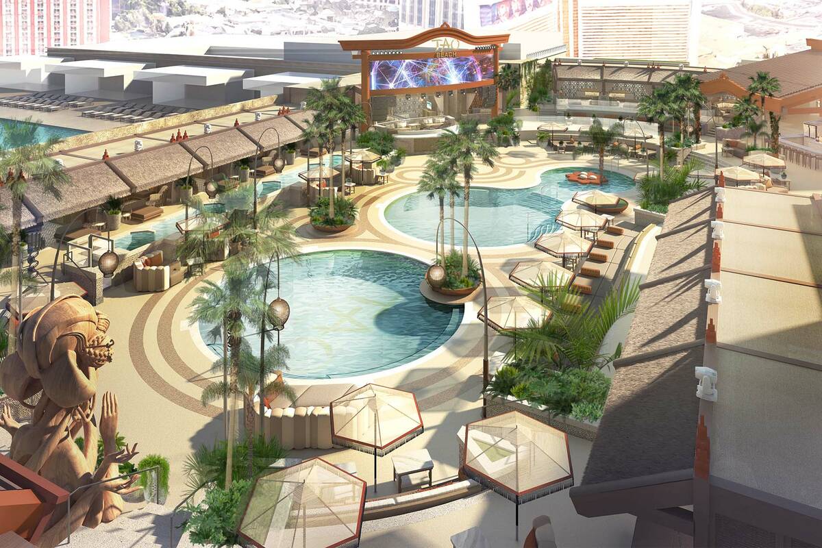 Rendering of Tao Beach Dayclub at The Venetian in Las Vegas (Rock ...