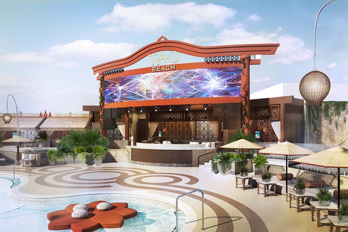 Rendering of Tao Beach Dayclub at The Venetian in Las Vegas (Rock ...