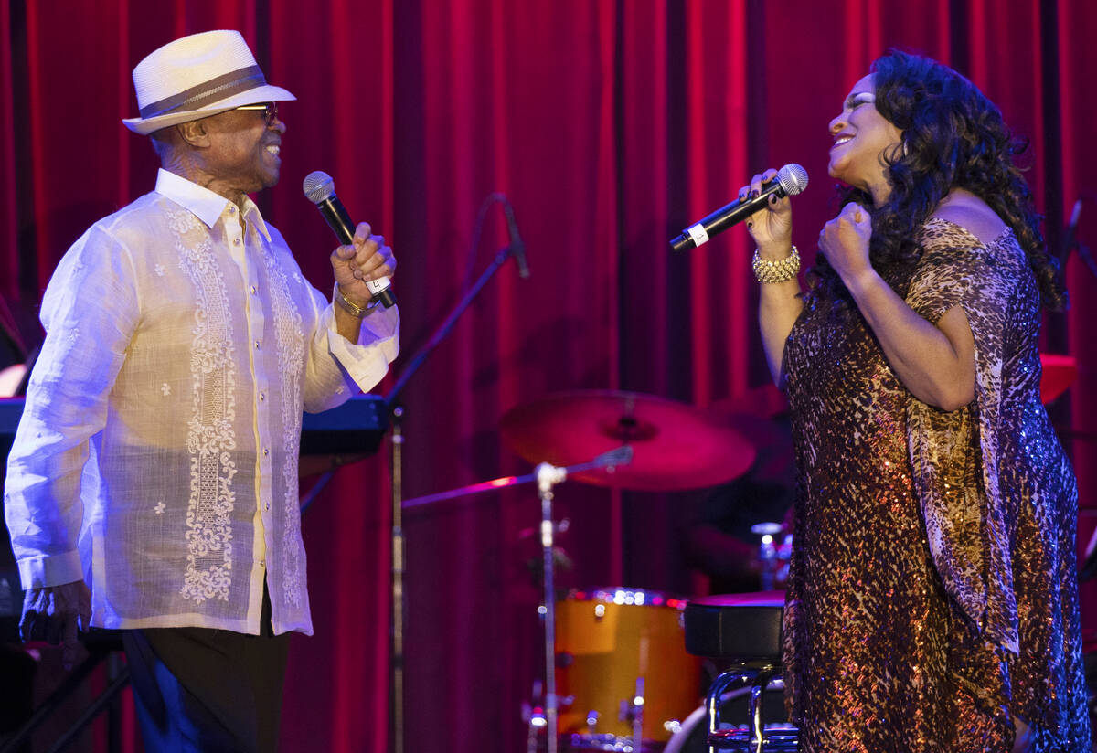 Michelle Johnson, right, known as “Las Vegas' First Lady of Jazz,” and Sonny Turn ...