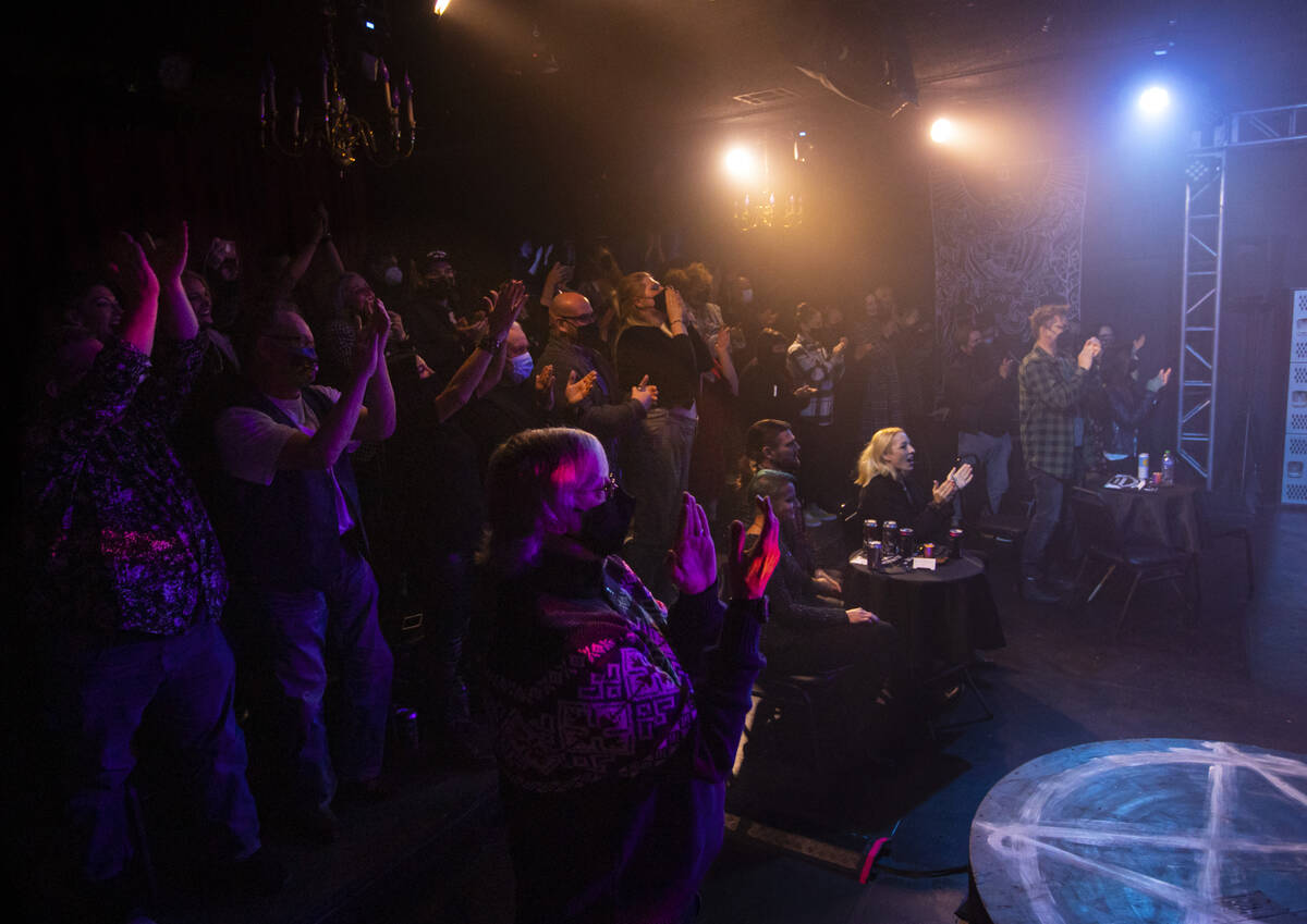 The audience gives a standing ovation at the end of the opening night performance of “Th ...