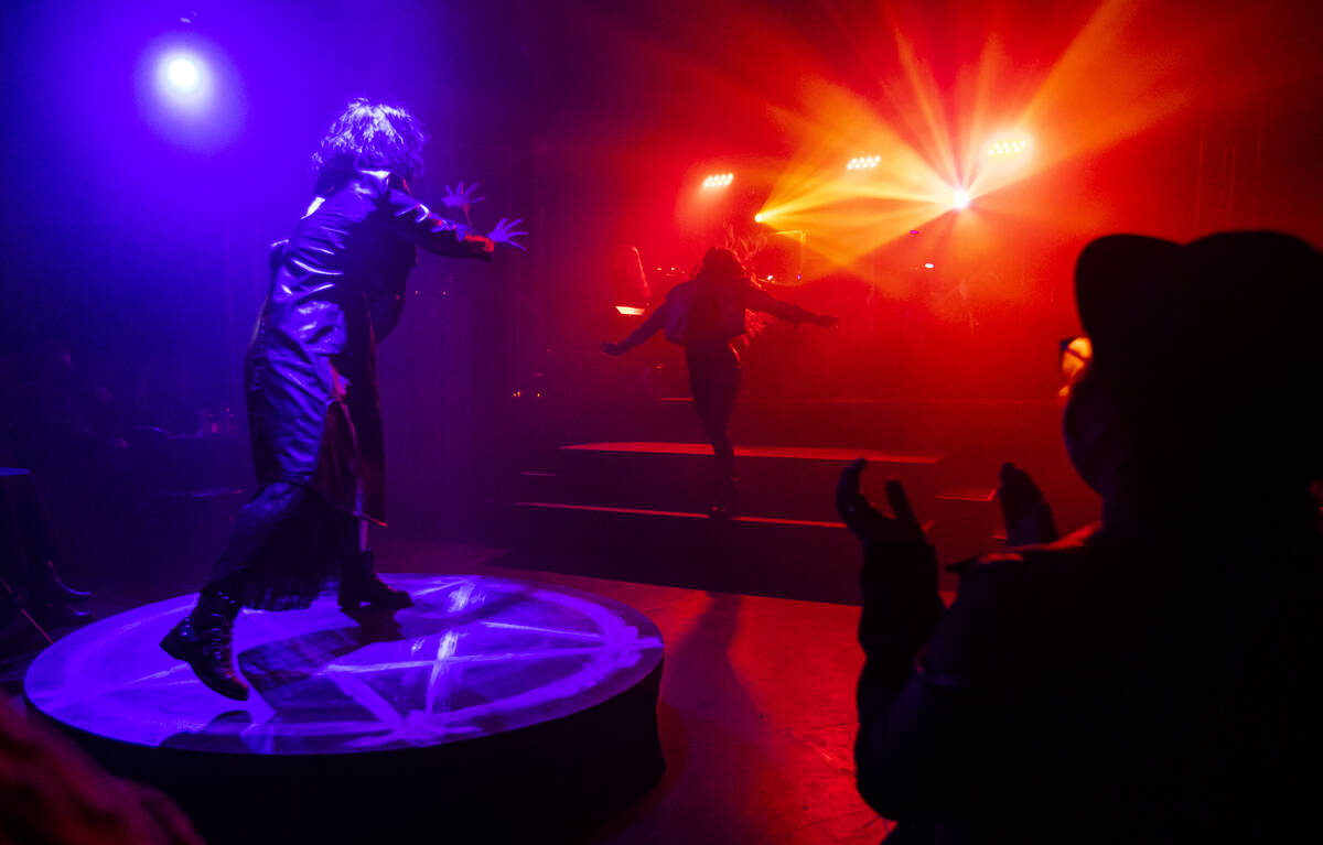 Caitlin Ary, left, and Katie Marie Jones perform during the opening night of “The Craft: ...
