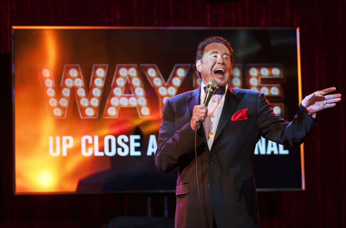 Wayne Newton performs at Bugsy's Cabaret on Monday, Jan. 24, 2022, at the Flamingo, in Las Vega ...
