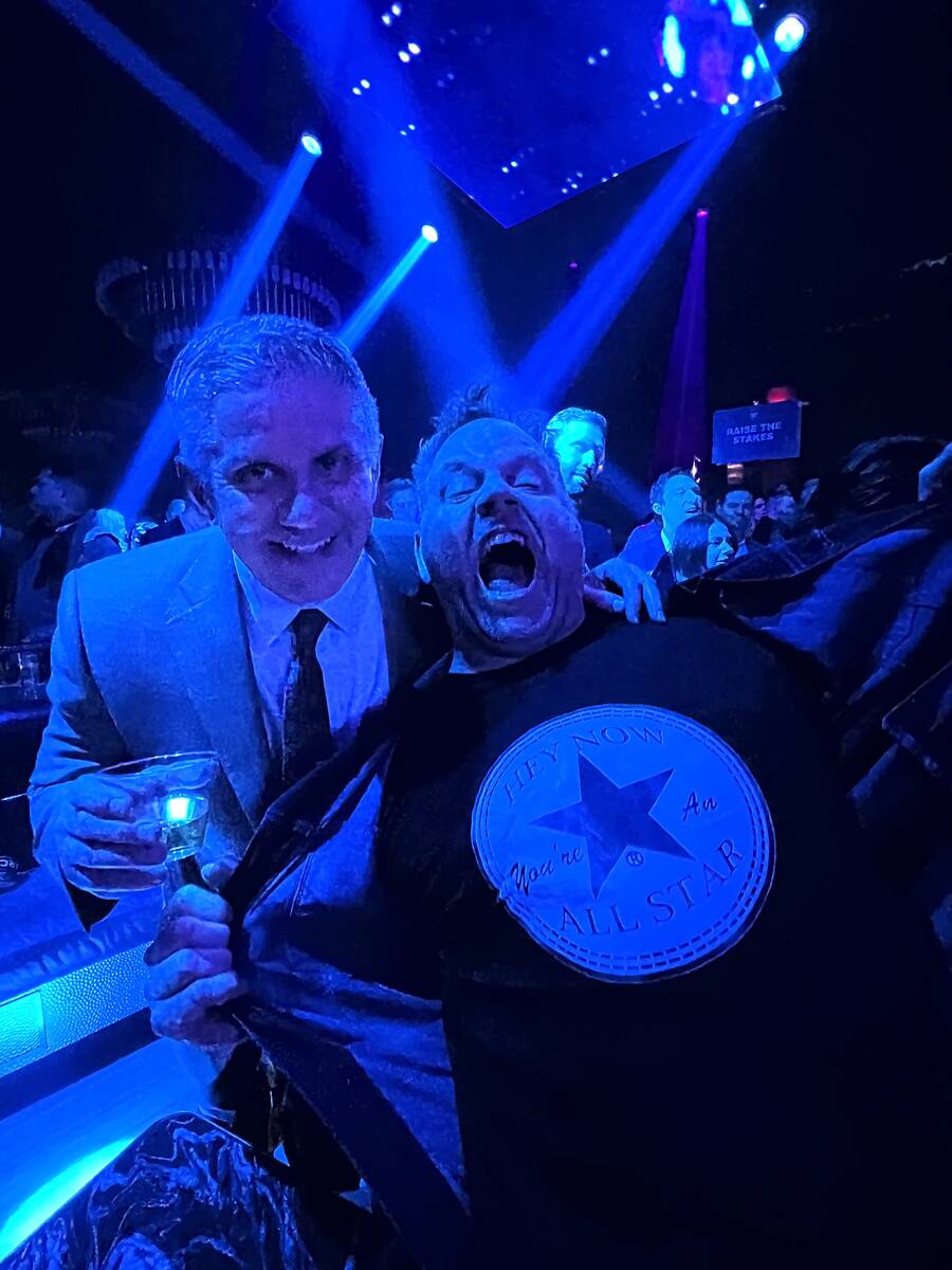 Vegas Golden Knights President Kerry Bubolz and Cameron "The Igniter" Hughes are shown at the C ...